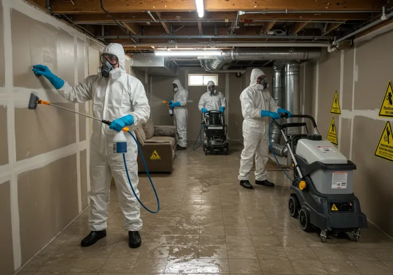 Basement Moisture Removal and Structural Drying process in Williston, VT